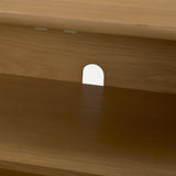 Hollis Warm Brown Wood 4-Door Closed Sideboard by Mercana at Eve Furniture