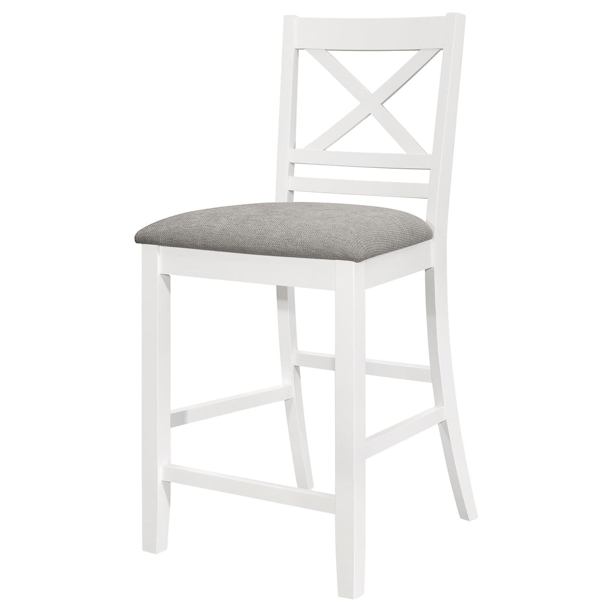 Hollis X-Back Counter Height Dining Chairs White and Grey (Set of 2)