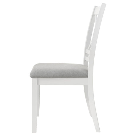 Hollis Cross Back Wood Dining Side Chair White (Set of 2) by Coaster at Eve Furniture