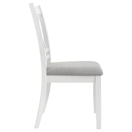 Hollis Cross Back Wood Dining Side Chair White (Set of 2) by Coaster at Eve Furniture