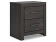 Hollivern Dark Gray 22" 2 Drawer Charging Nightstand by Ashley at Eve Furniture