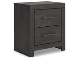 Hollivern Dark Gray 22" 2 Drawer Charging Nightstand by Ashley at Eve Furniture