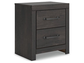 Hollivern Dark Gray 22" 2 Drawer Charging Nightstand by Ashley at Eve Furniture