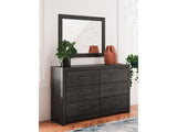 Hollivern Dark Gray 6 Drawer Dresser & Mirror by Ashley at Eve Furniture