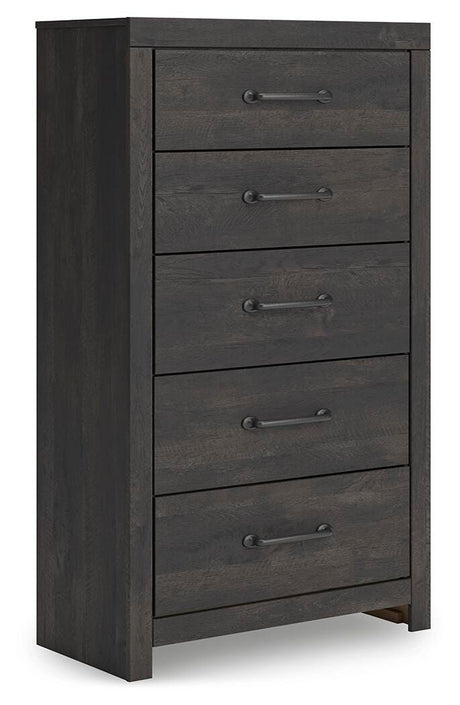 Hollivern Dark Gray Chest of Drawers by Ashley at Eve Furniture