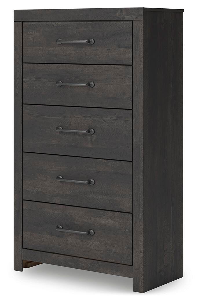 Hollivern Dark Gray Chest of Drawers by Ashley at Eve Furniture
