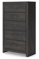 Hollivern Dark Gray Chest of Drawers by Ashley at Eve Furniture