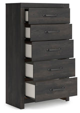 Hollivern Dark Gray Chest of Drawers by Ashley at Eve Furniture