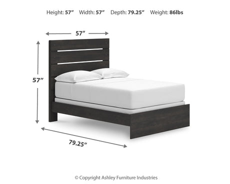 Hollivern Dark Gray Full Panel Bed by Ashley at Eve Furniture