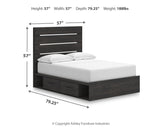 Hollivern Dark Gray Full Storage Platform Bed with 2 Drawers by Ashley at Eve Furniture