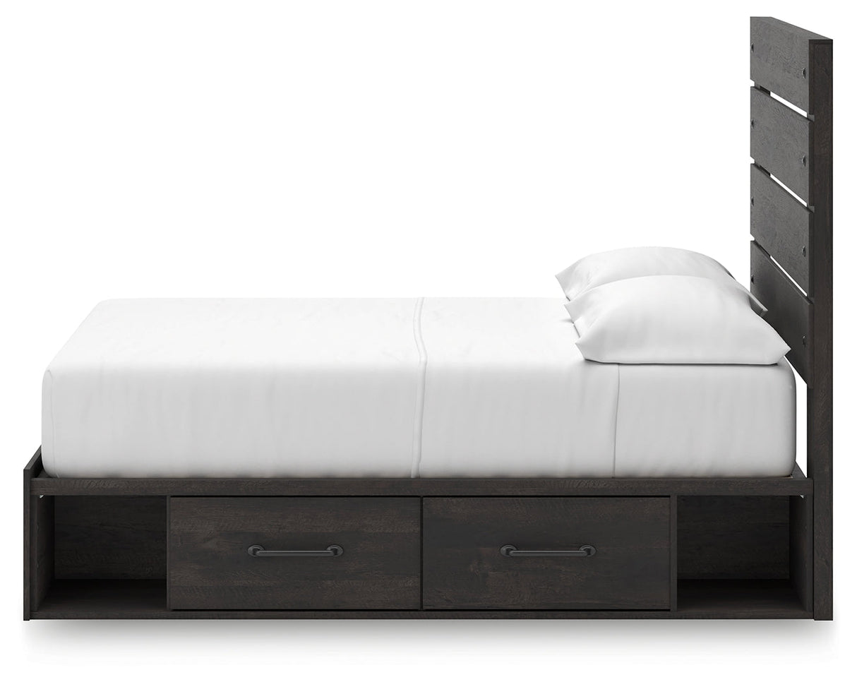 Hollivern Dark Gray Full Storage Platform Bed with 4 Drawers by Ashley at Eve Furniture