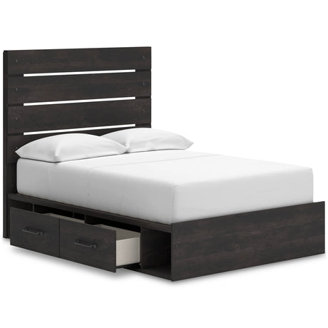 Hollivern Dark Gray King Panel Bed with Storage by Ashley at Eve Furniture