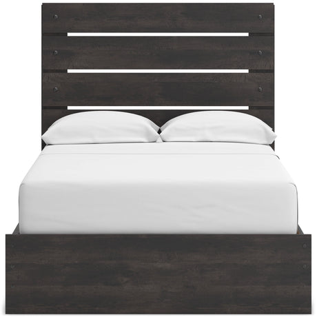 Hollivern Dark Gray King Panel Bed with Storage by Ashley at Eve Furniture