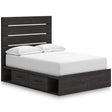 Hollivern Dark Gray King Panel Bed with Storage by Ashley at Eve Furniture