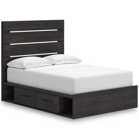 Hollivern Dark Gray King Panel Bed with Storage by Ashley at Eve Furniture