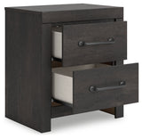 Hollivern Dark Gray Nightstand by Ashley at Eve Furniture