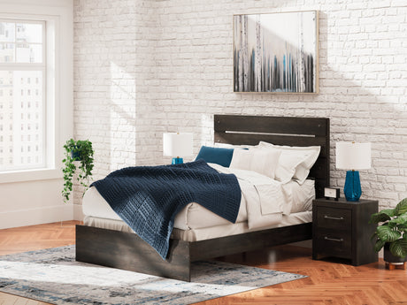 Hollivern Dark Gray Queen Panel Bed by Ashley at Eve Furniture