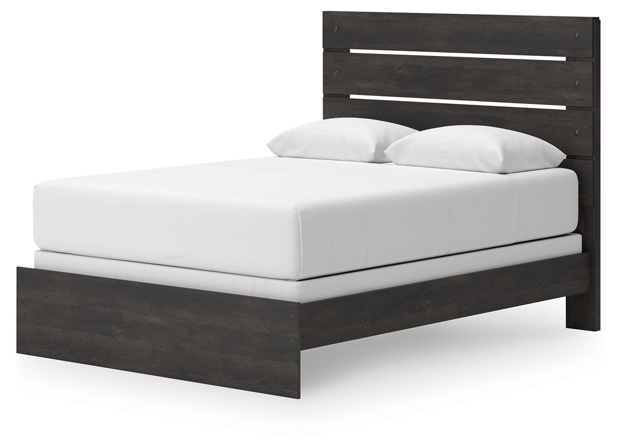 Hollivern Dark Gray Queen Panel Bed by Ashley at Eve Furniture
