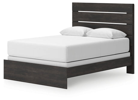 Hollivern Dark Gray Queen Panel Bed by Ashley at Eve Furniture