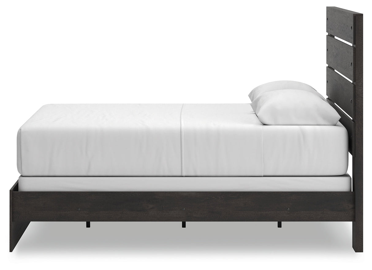 Hollivern Dark Gray Queen Panel Bed by Ashley at Eve Furniture
