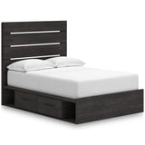 Hollivern Dark Gray Queen Panel Bed with Storage by Ashley at Eve Furniture