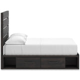 Hollivern Dark Gray Queen Panel Bed with Storage by Ashley at Eve Furniture