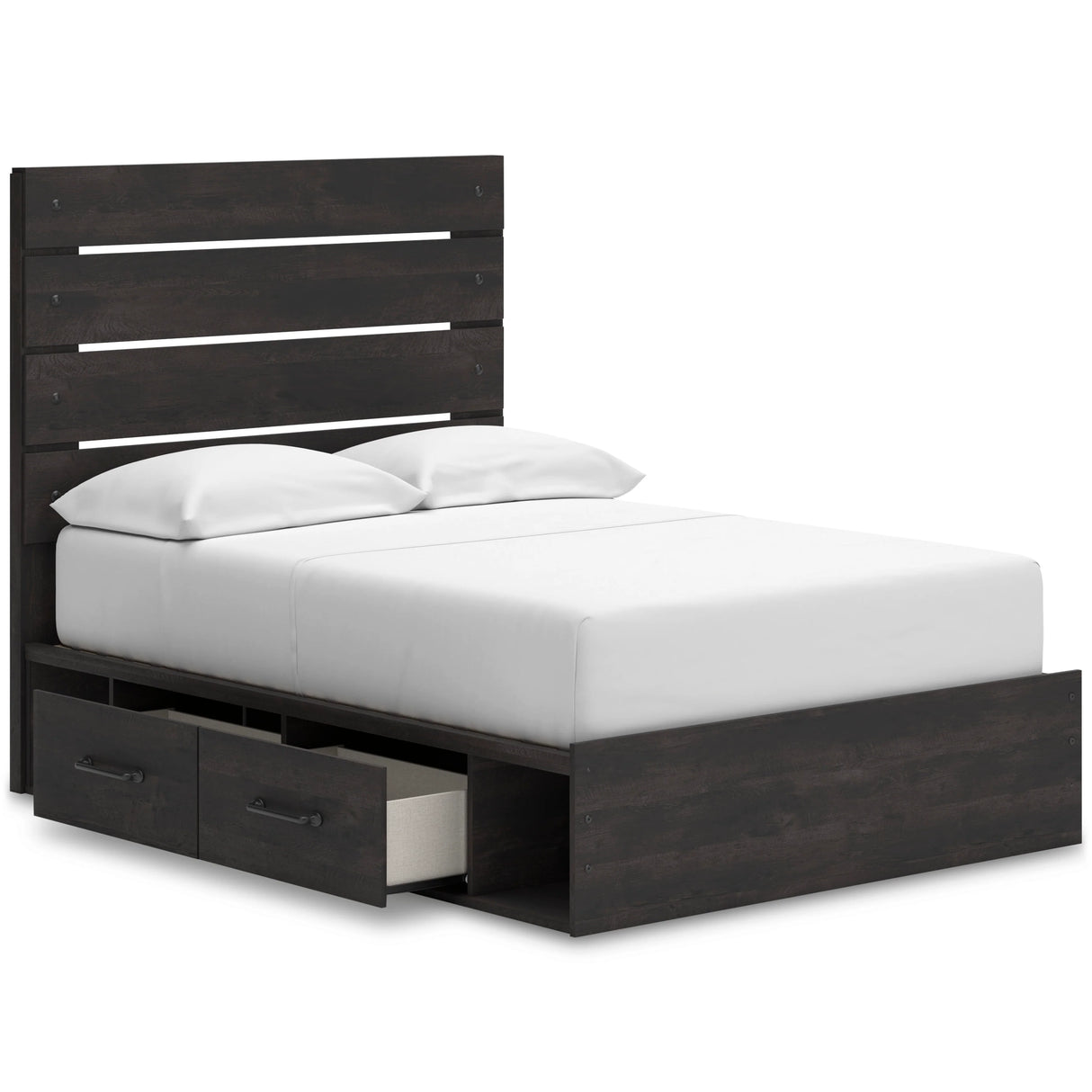 Hollivern Dark Gray Queen Panel Bed with Storage by Ashley at Eve Furniture
