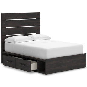 Hollivern Dark Gray Queen Panel Bed with Storage by Ashley at Eve Furniture