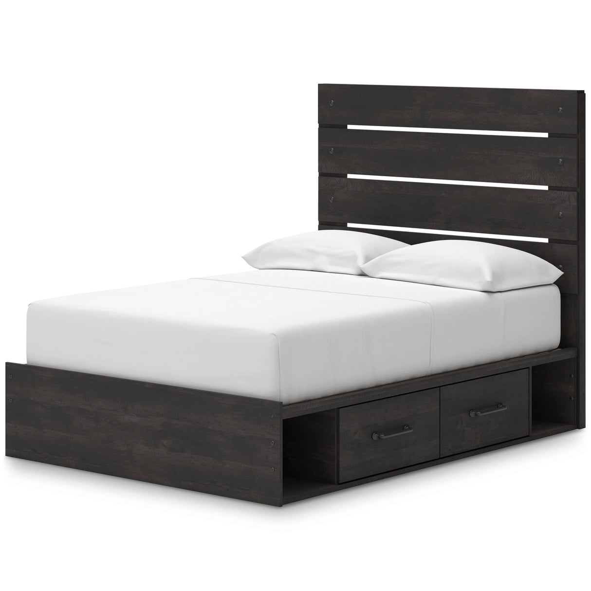 Hollivern Dark Gray Queen Panel Bed with Two Storage by Ashley at Eve Furniture