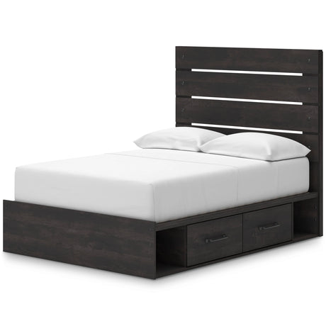 Hollivern Dark Gray Queen Panel Bed with Two Storage by Ashley at Eve Furniture