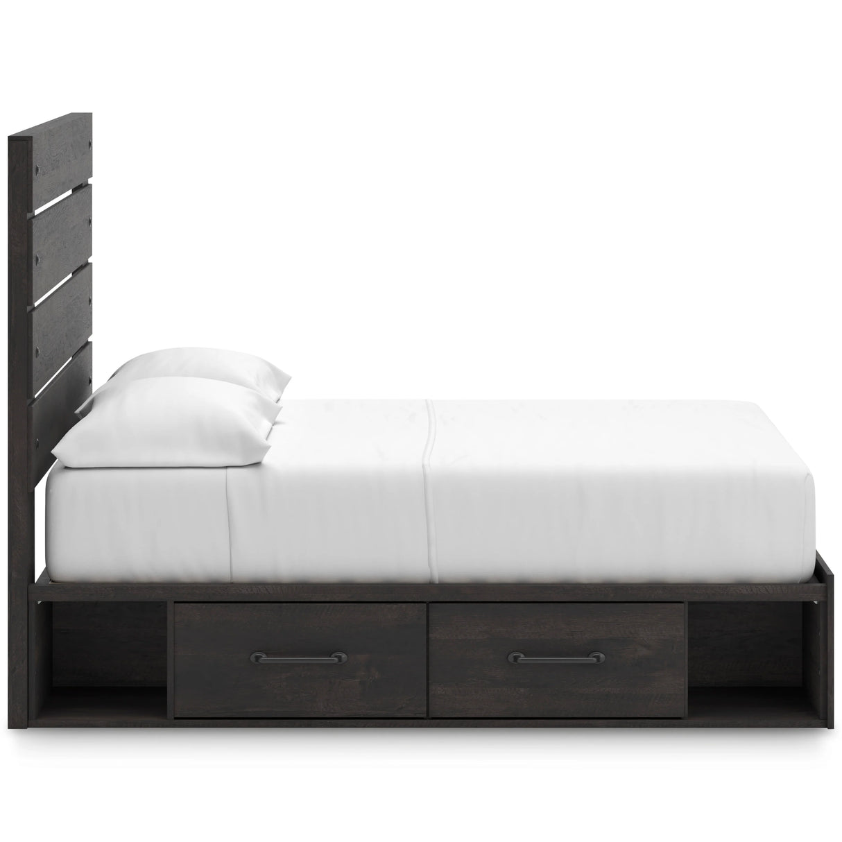 Hollivern Dark Gray Queen Panel Bed with Two Storage by Ashley at Eve Furniture