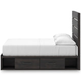 Hollivern Dark Gray Queen Panel Bed with Two Storage by Ashley at Eve Furniture