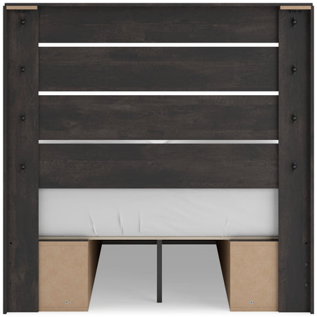 Hollivern Dark Gray Queen Panel Bed with Two Storage by Ashley at Eve Furniture