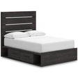 Hollivern Dark Gray Queen Panel Bed with Two Storage by Ashley at Eve Furniture