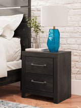 Hollivern Dark Gray Storage Panel Bedroom Set with 2 One-Side Drawers by Ashley at Eve Furniture