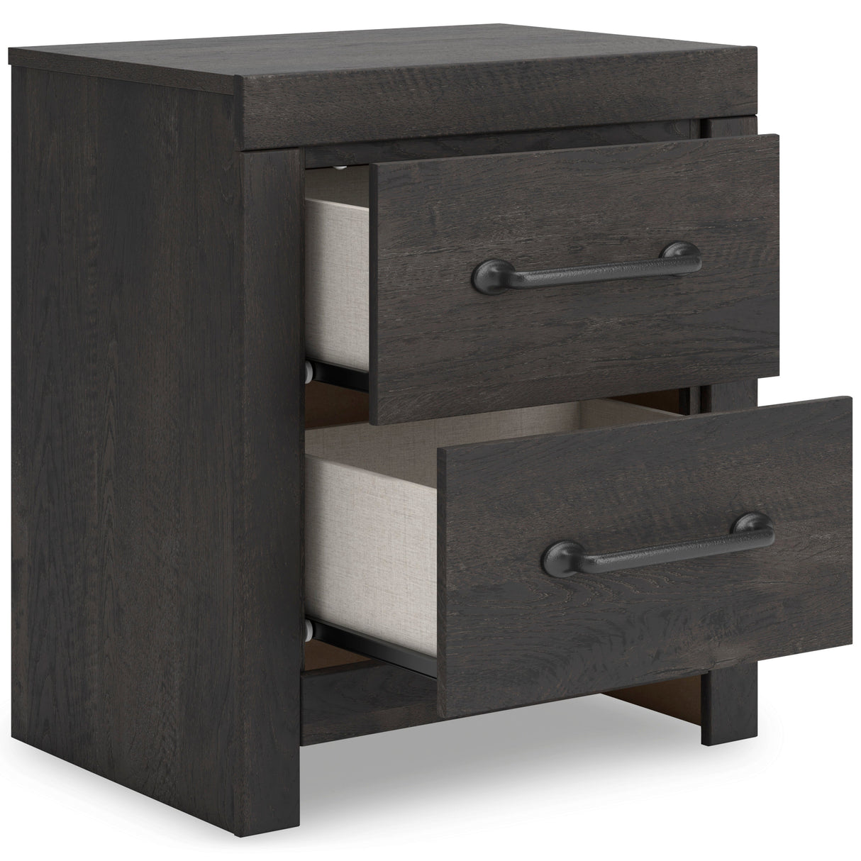 Hollivern Dark Gray Storage Panel Bedroom Set with 2 One-Side Drawers by Ashley at Eve Furniture