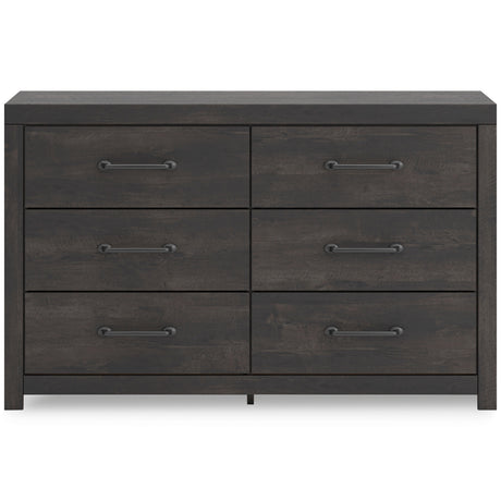 Hollivern Dark Gray Storage Panel Bedroom Set with 2 One-Side Drawers by Ashley at Eve Furniture
