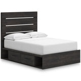 Hollivern Dark Gray Storage Panel Bedroom Set with 2 One-Side Drawers by Ashley at Eve Furniture