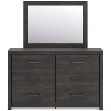 Hollivern Dark Gray Storage Panel Bedroom Set with 2 One-Side Drawers by Ashley at Eve Furniture
