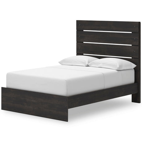 Hollivern Dark Gray Storage Panel Bedroom Set with 2 One-Side Drawers by Ashley at Eve Furniture