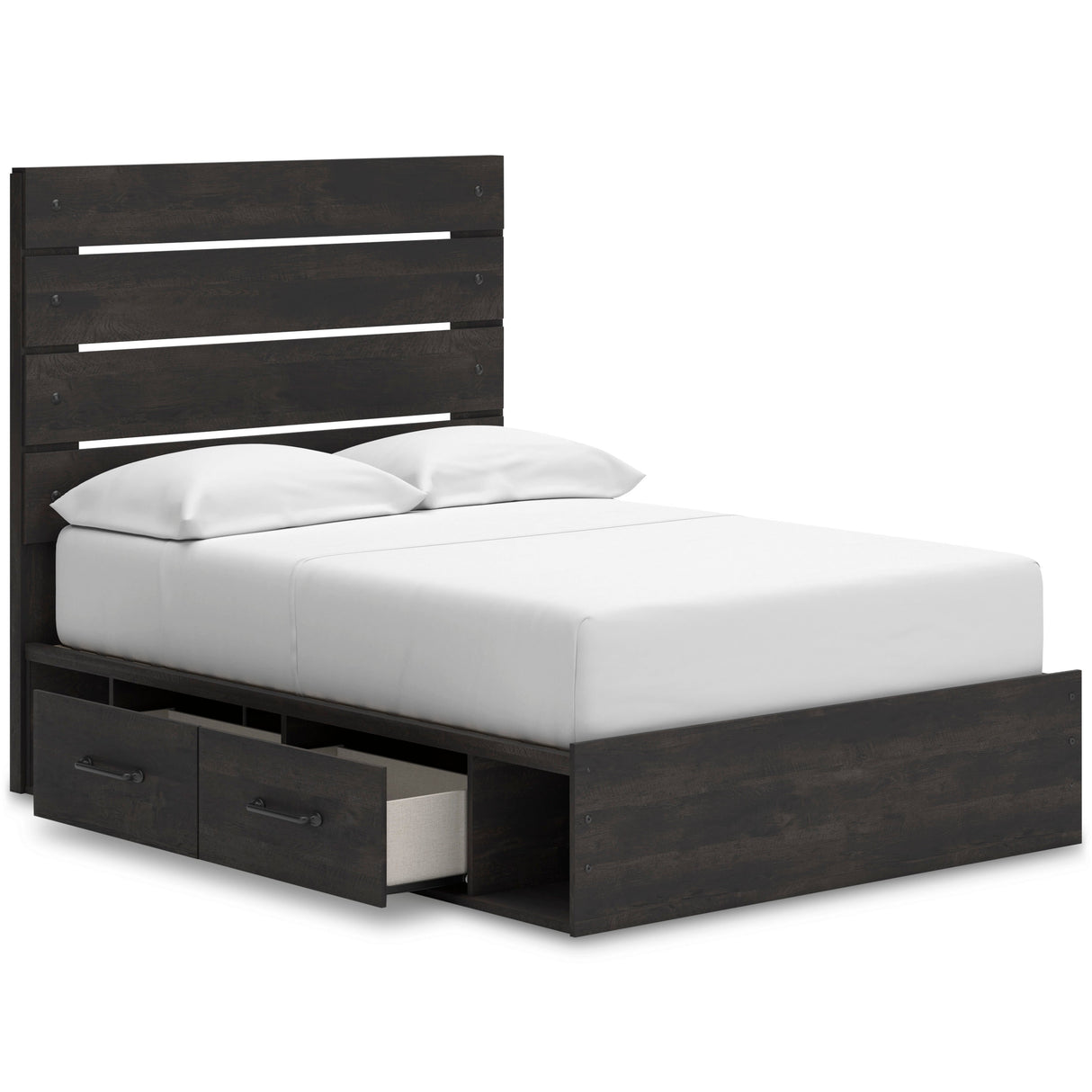 Hollivern Dark Gray Storage Panel Bedroom Set with 2 One-Side Drawers by Ashley at Eve Furniture