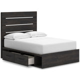 Hollivern Dark Gray Storage Panel Bedroom Set with 2 One-Side Drawers by Ashley at Eve Furniture