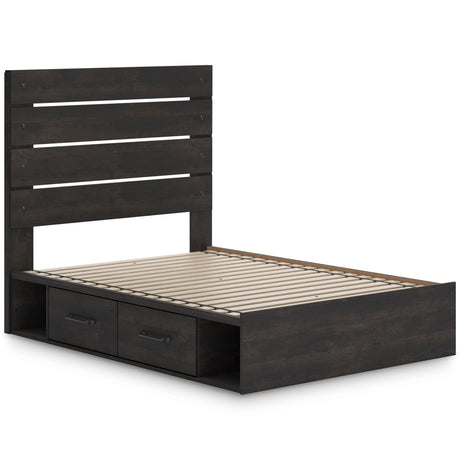 Hollivern Dark Gray Storage Panel Bedroom Set with 2 One-Side Drawers by Ashley at Eve Furniture