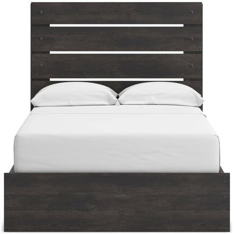 Hollivern Dark Gray Storage Panel Bedroom Set with 2 One-Side Drawers by Ashley at Eve Furniture