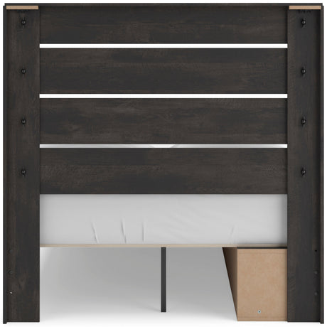 Hollivern Dark Gray Storage Panel Bedroom Set with 2 One-Side Drawers by Ashley at Eve Furniture