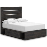 Hollivern Dark Gray Storage Panel Bedroom Set with 4 Side Drawers by Ashley at Eve Furniture