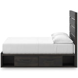 Hollivern Dark Gray Storage Panel Bedroom Set with 4 Side Drawers by Ashley at Eve Furniture