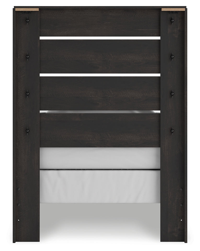 Hollivern Dark Gray Twin Panel Bed by Ashley at Eve Furniture