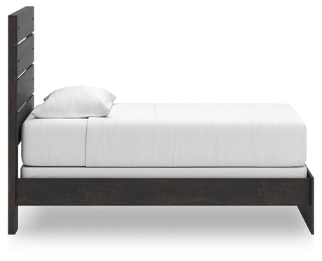 Hollivern Dark Gray Twin Panel Bed by Ashley at Eve Furniture