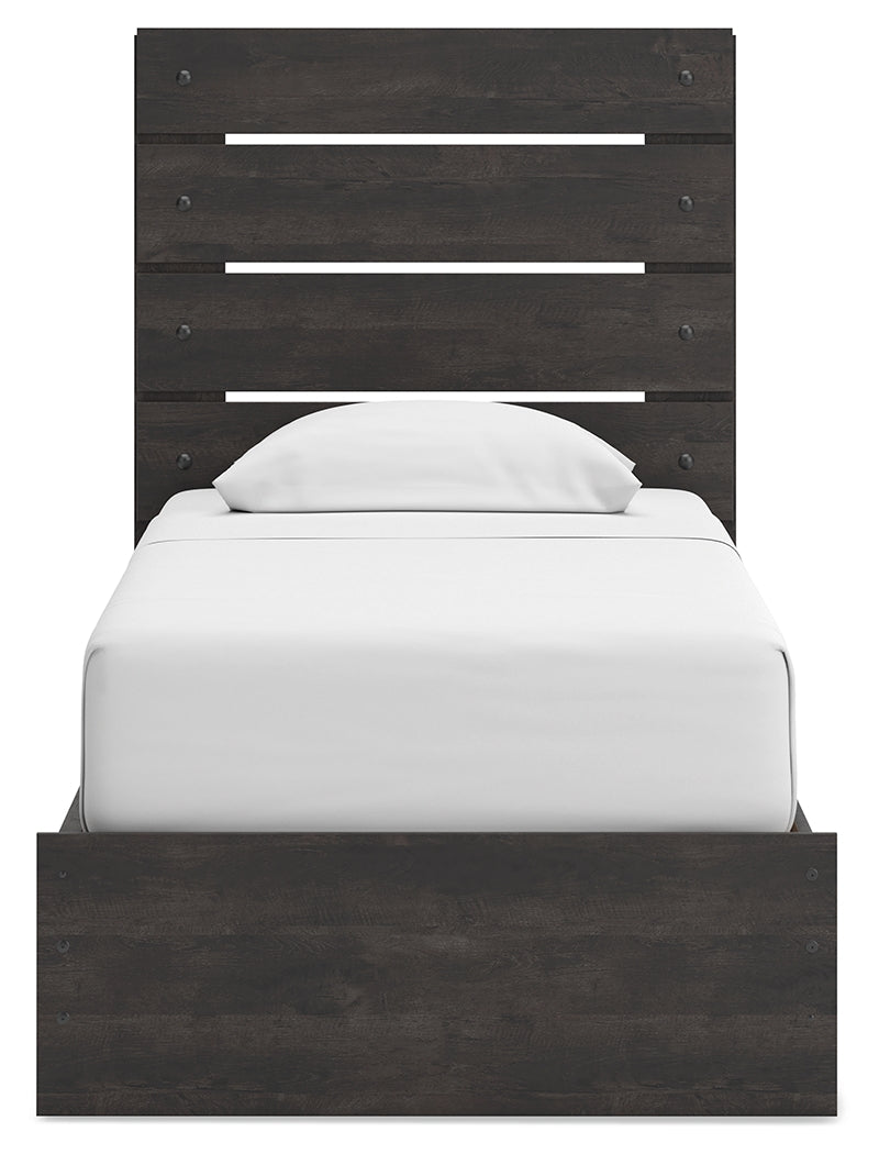 Hollivern Dark Gray Twin Panel Bed with Storage by Ashley at Eve Furniture